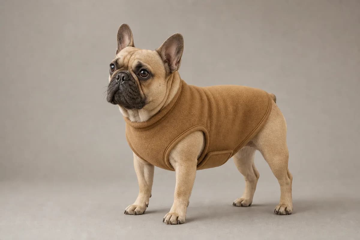 Dog wearing a brushed fleece pet vest